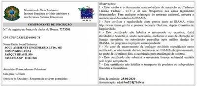 Imagem ilustrativa de Certificado de regularidade ibama valor